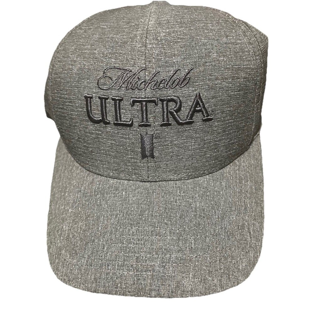 NWOT Michelob Ultra Hat Cap Strap Back Adjustable Gray Polyester Adult Golf hat